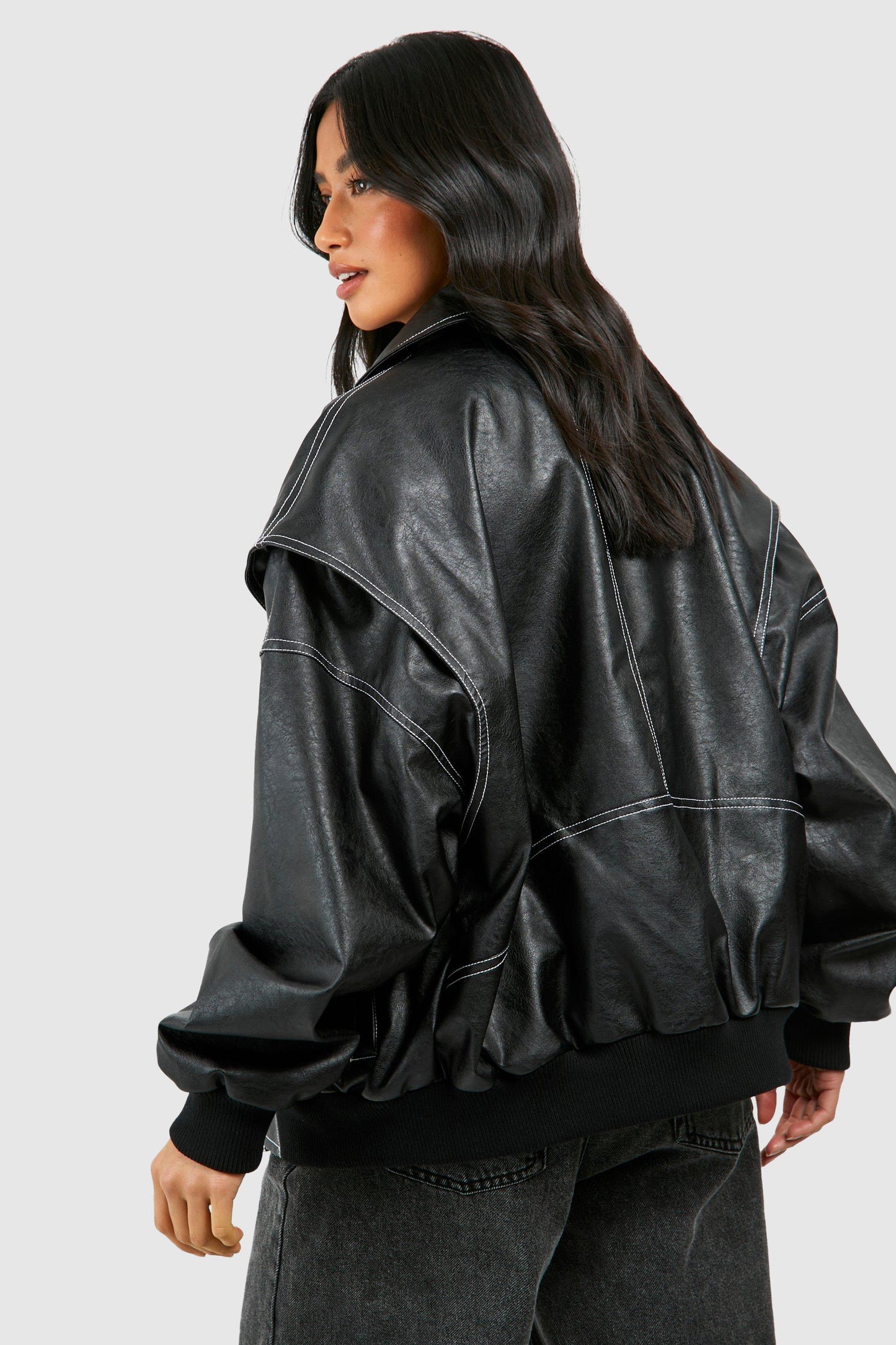 Jasmine Leather Bomber Jacket