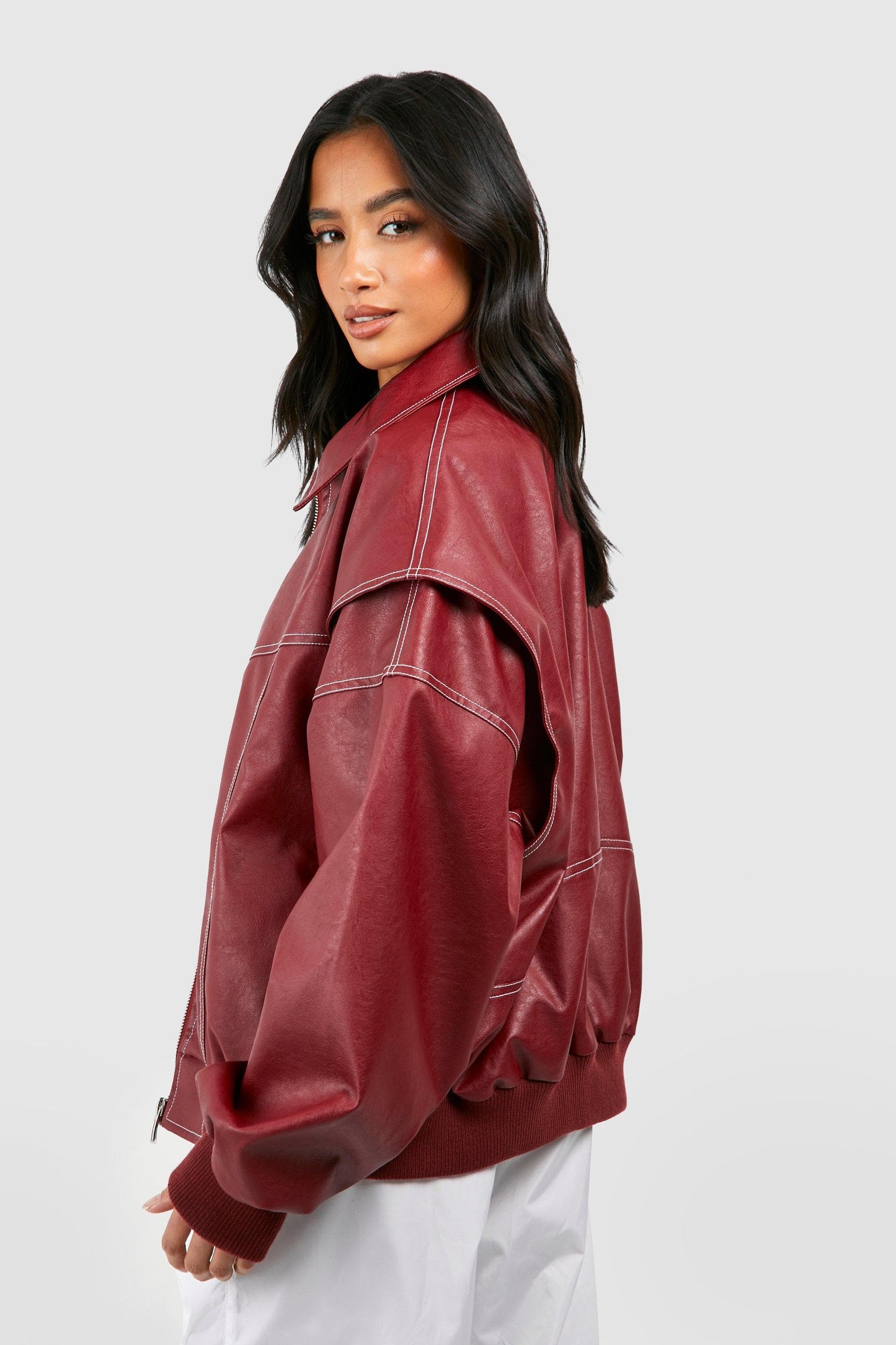 Jasmine Leather Bomber Jacket