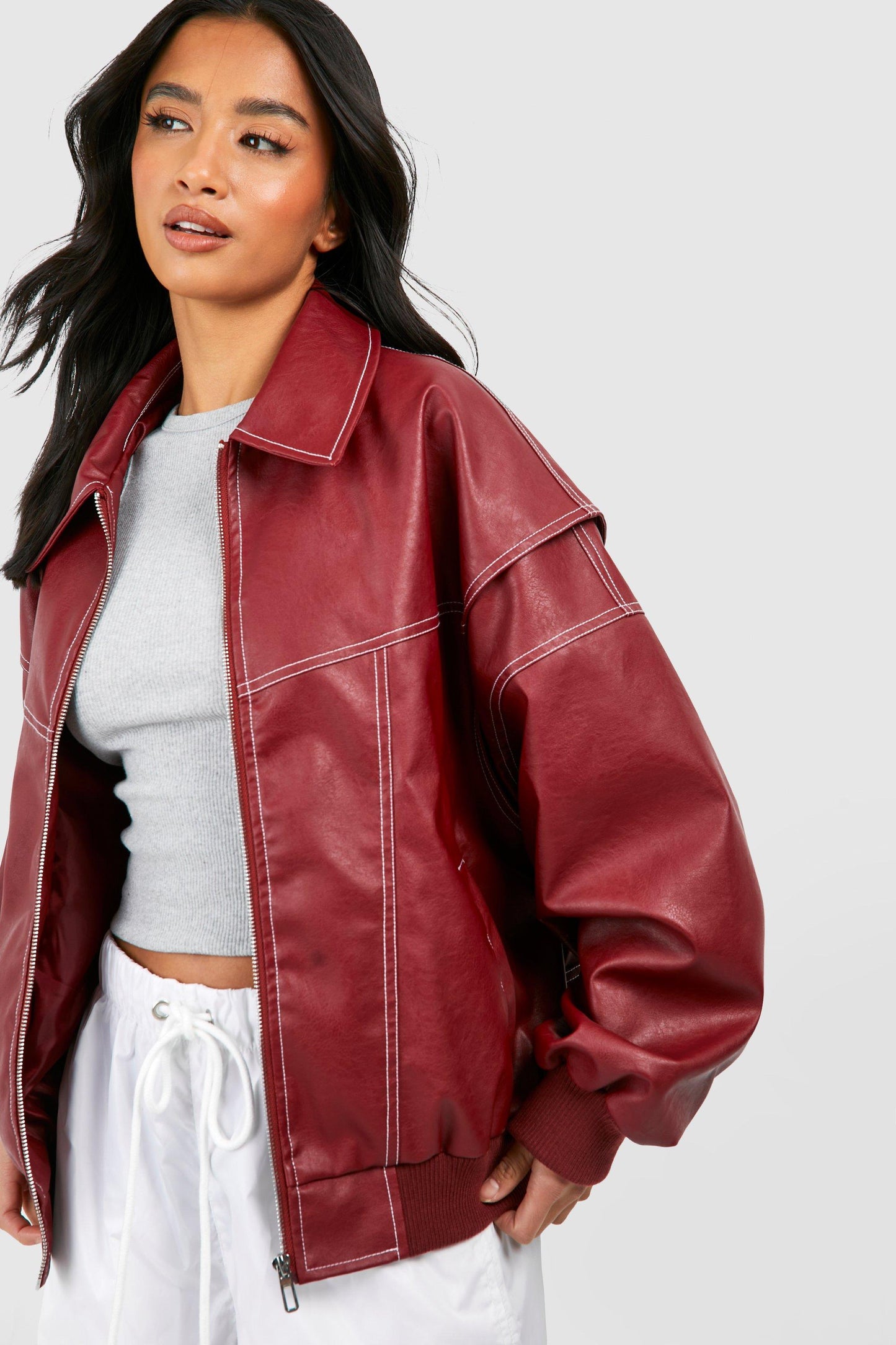 Jasmine Leather Bomber Jacket